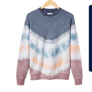 Feat Sweatshirt Blanket Blend Crewneck Tie Dye Pullover Women Size Small